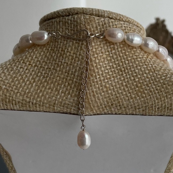 New Real Pearl Necklace with Steel Clasp - Picture 6 of 8